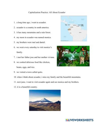 Practicing Capitalization