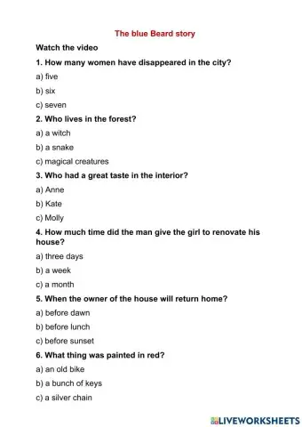 The blue Beard story