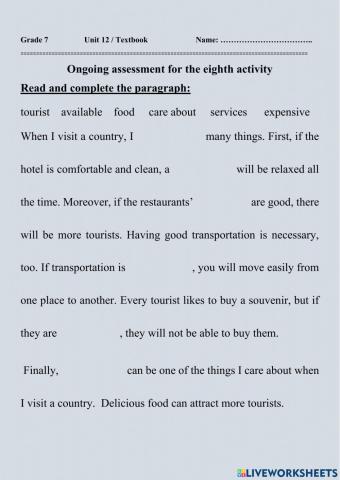 Unit 12-TextBook-G7-Activity8