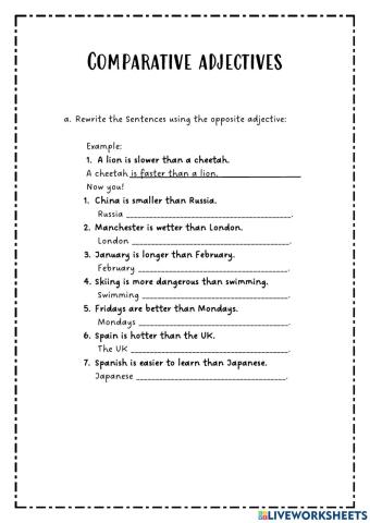 Comparative adjectives