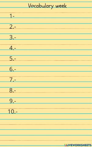 Vocabulario semana 23