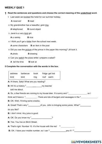 Words with two meanings