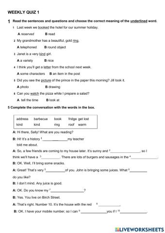 Words with two meanings