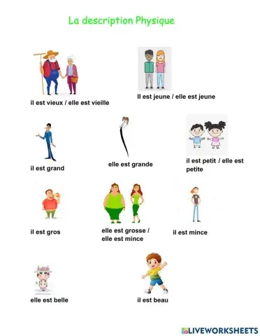 La description physique avec verbe être