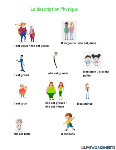 La description physique avec verbe être