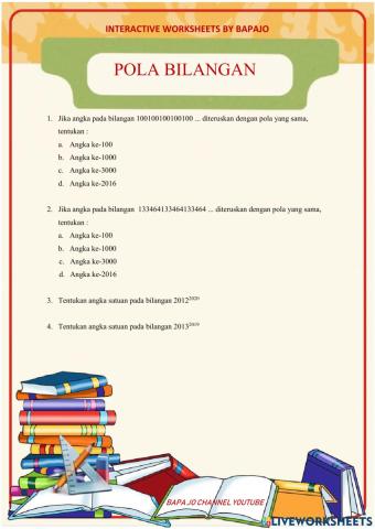 Pola bilangan angka satuan