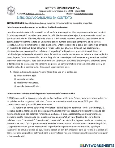 Vocabulario en contexto