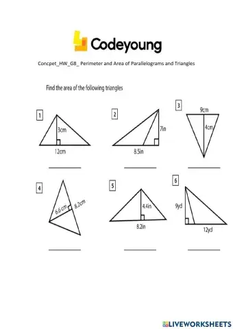 Perimeter and Area of Parallelograms and Triangles