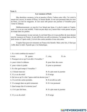 Compréhension Écrite F2