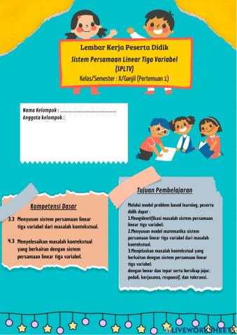 Sistem Persamaan Linear Tiga Variabel