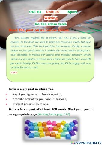 OET B1    Unit 10       Sport