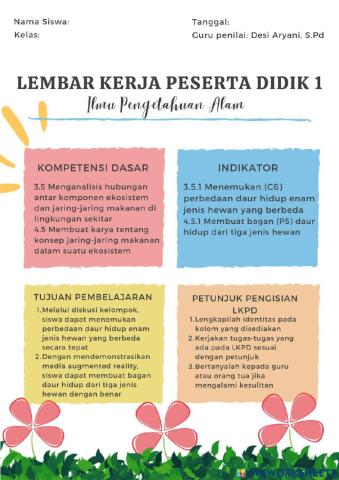 LKPD Kelas V tema 5 subtema 1 pembelajaran 5