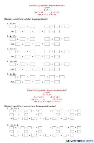 OPrasi HItung Perkalian dan Penjumlahan