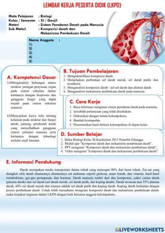 Komponen Darah dan Mekanisme Pembekuan Darah
