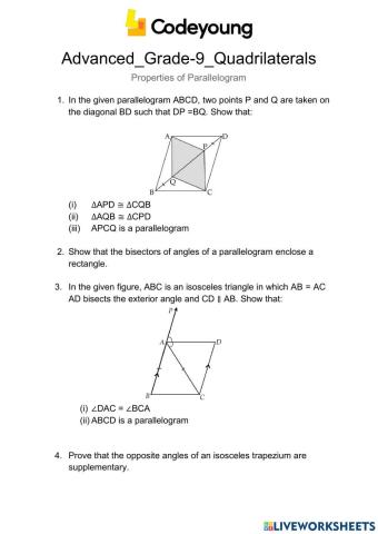 Area of parallelograms and triangles