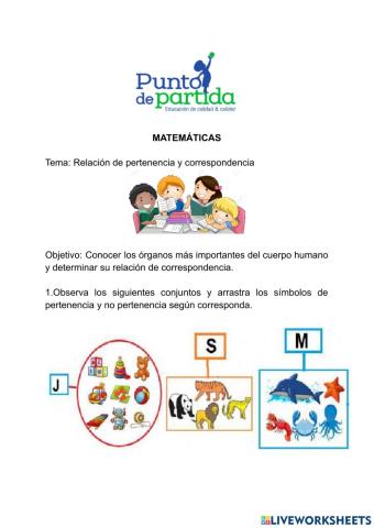Relación de pertenencia y correspondencia