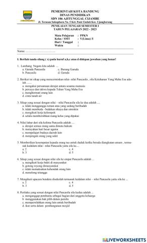 Sumatif Tengah Semester