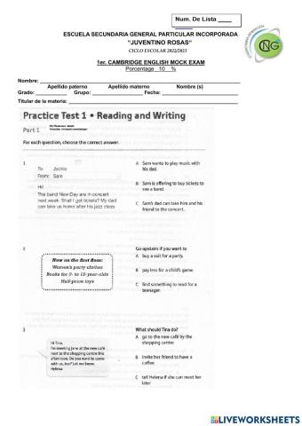 Reading - Mock Exam