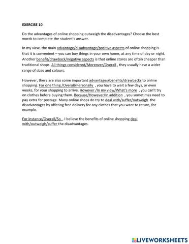 IE1, Unit 5, Grammar and Vocab, Exercise 10