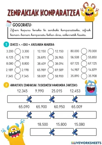 Zenbakiak konparatzea