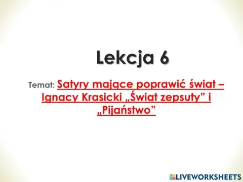 Ignacy Krasicki satyry