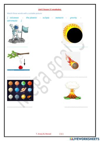 Mega goal 5 - unit 3 lesson 11 vocabulary