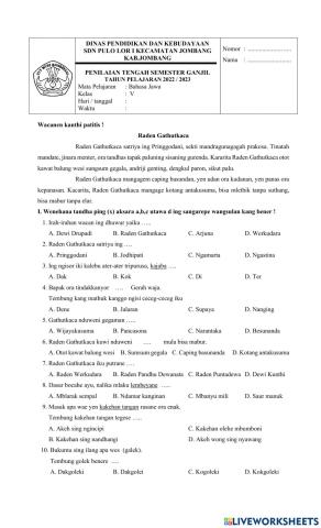 Soal pts ganjil bahasa jawa kelas 5