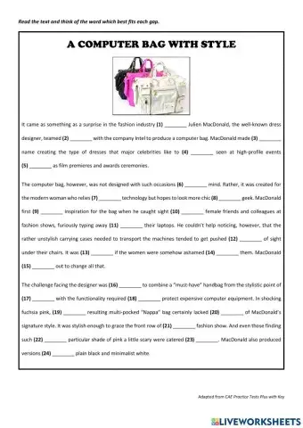 A computer bag with style