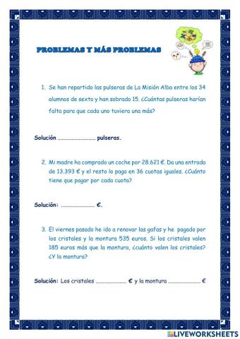 Problemas números naturales