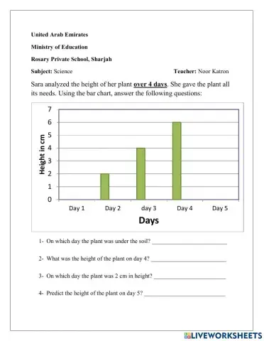 Plant growth over time