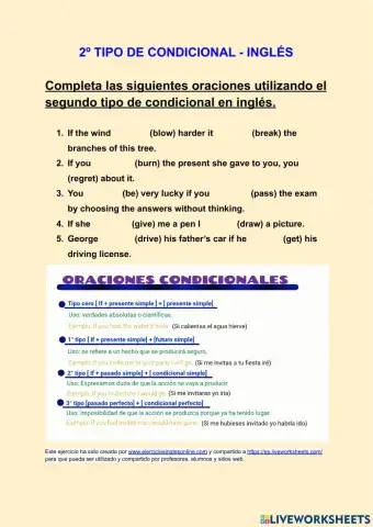 Segundo tipo de condicional - Ejercicio 1