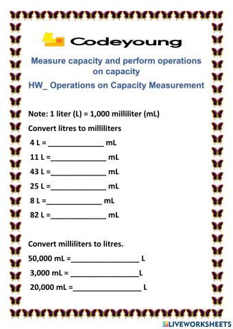 Operations on Capacity Measurement