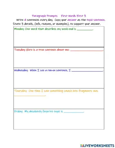 Paragraphs First Words First 3