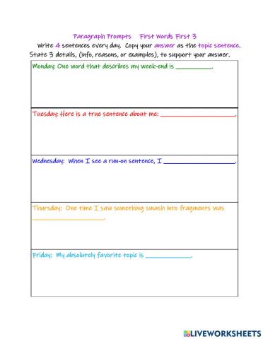 Paragraphs First Words First 3