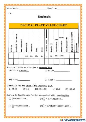 WCMFR Decimals