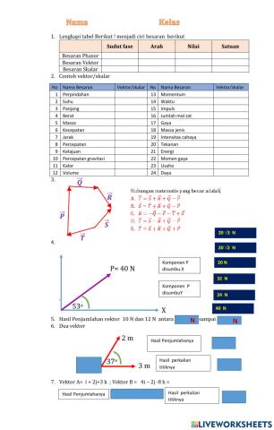 Latihan Vektor dan dinamika