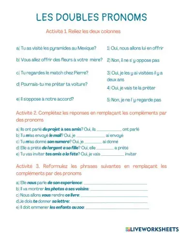 Les doubles pronoms