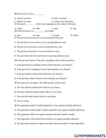Grammar 9-Relative clauses and Conditional