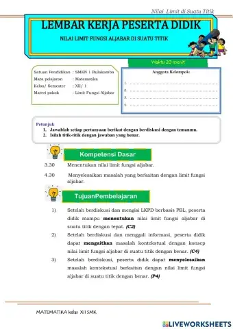 Limit fungsi aljabar