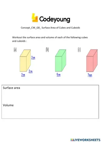 Concept-CW-G8- Surface Area of Cubes and Cuboids