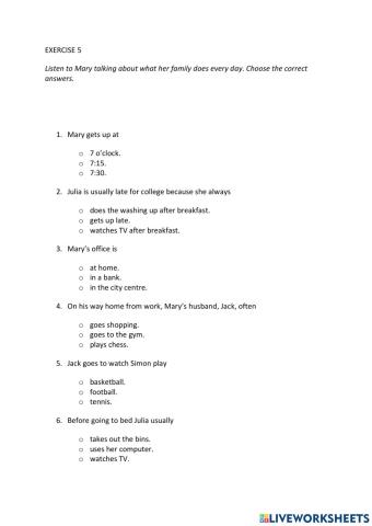 IE0, Unit 1 Listening and Speaking, Exercise 5