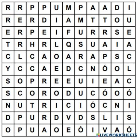 Sopa de lletres funcions vitals