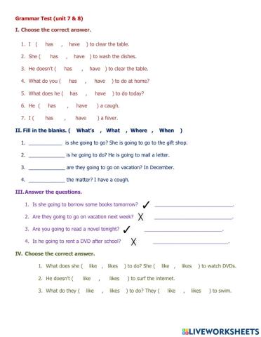 Leisure activities and chores