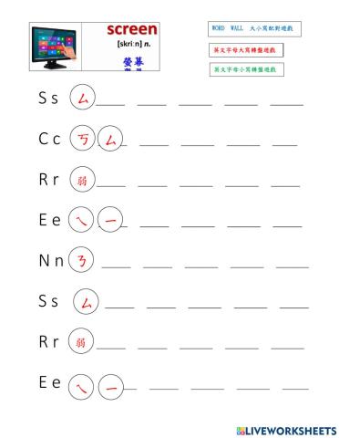 電腦相關英文-screen