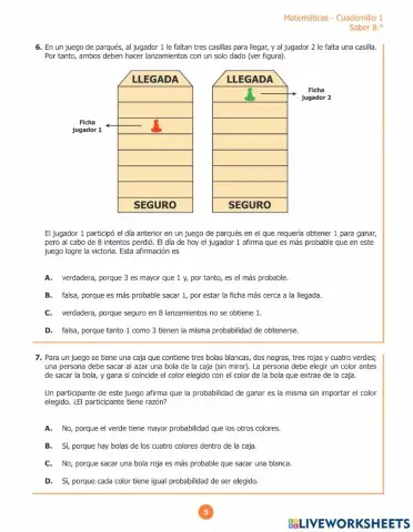 Prueba saber Matemáticas 8° 6-11