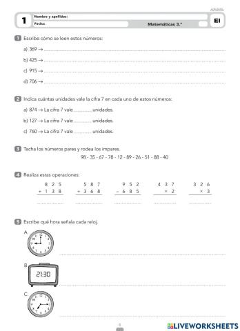 Evaluación mates