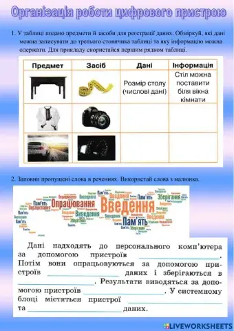 Організація роботи цифрового пристрою