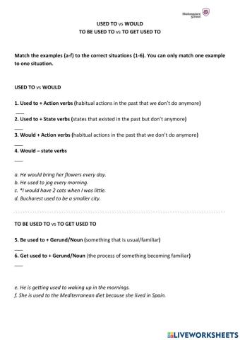 Be-Get Used to and Would