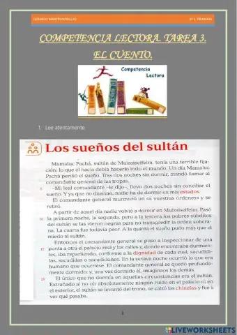 Competencia lectora. Tarea 3.