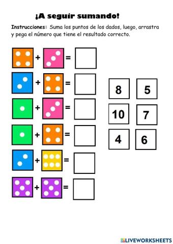 Sumas con dados